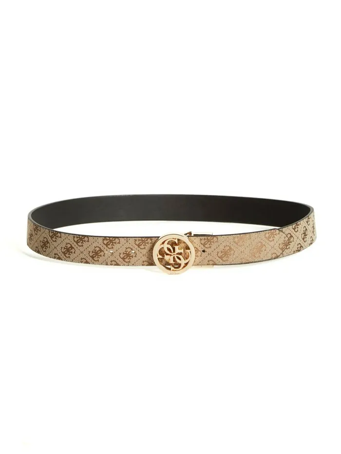 Belts GUESS Women Reversible Jacquard Quattro G Belt LatteBrown