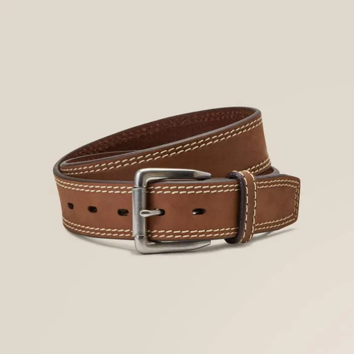 Belts Men Ariat Double Stitch Belt Brown
