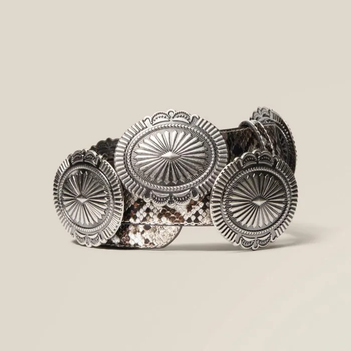 Belts Women Ariat Oval Concho Belt Snake Print