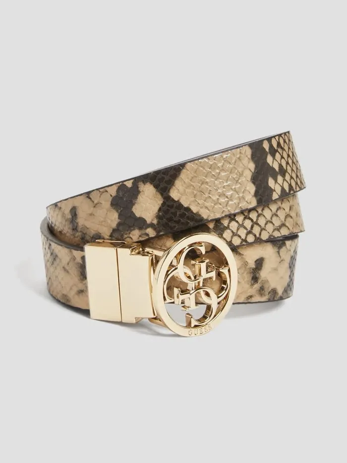Belts Women GUESS Katey Reversible FauxSnakeskin Belt Sage