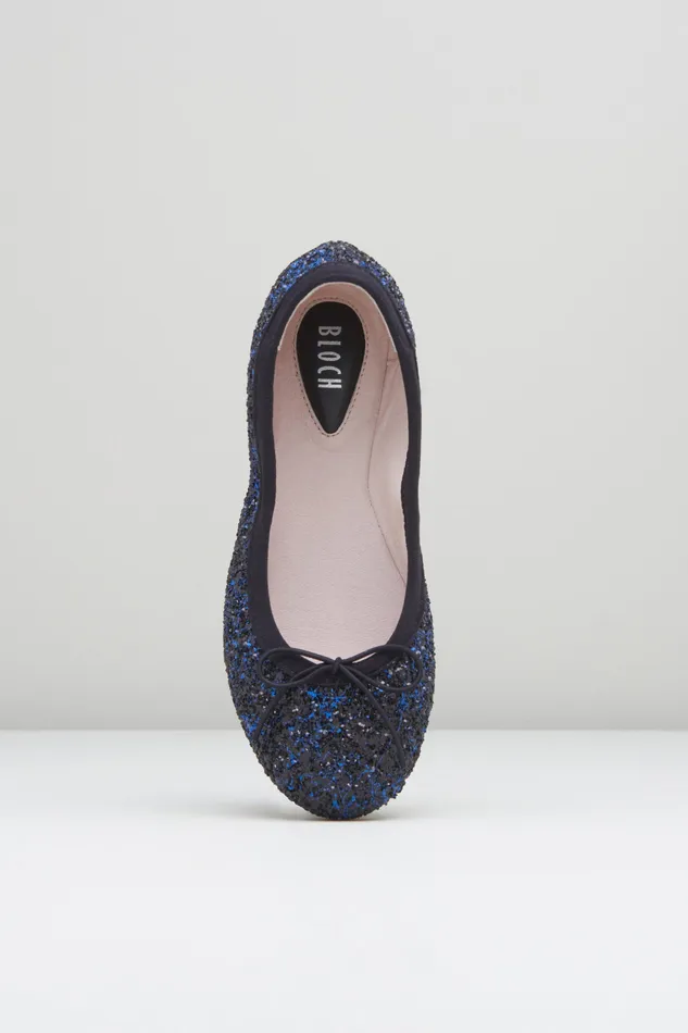 Bloch Ballet Flats Children Girls Helia Ballet Flats Blue Black Glitter