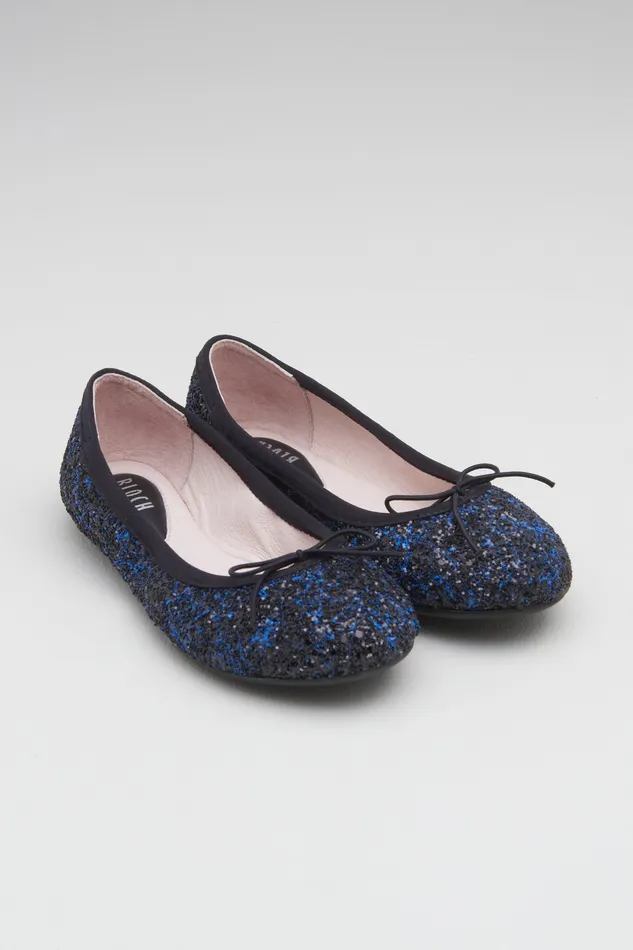 Bloch Ballet Flats Children Girls Helia Ballet Flats Blue Black Glitter