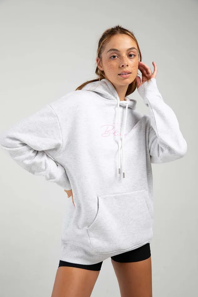 Bloch OffDuty Terry Longline Hoodie Snow Marle Adult Tops Bloch OffDuty Terry Longline Hoodie Snow Marle Adult Tops