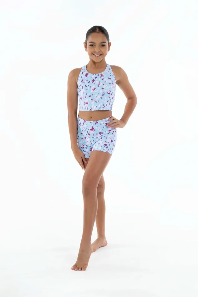 Bloch X Flo Active Shorts Pale Blue Petals Shorts and Briefs Bloch Children