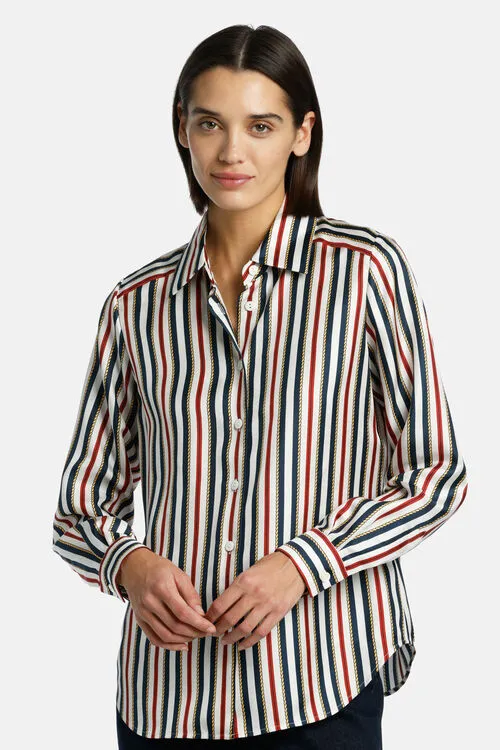 Blouses and Shirts Luisa Spagnoli Women Batisfera Batisfera WhiteBlueRed Blouses and Shirts Luisa Spagnoli Women Batisfera Batisfera WhiteBlueRed