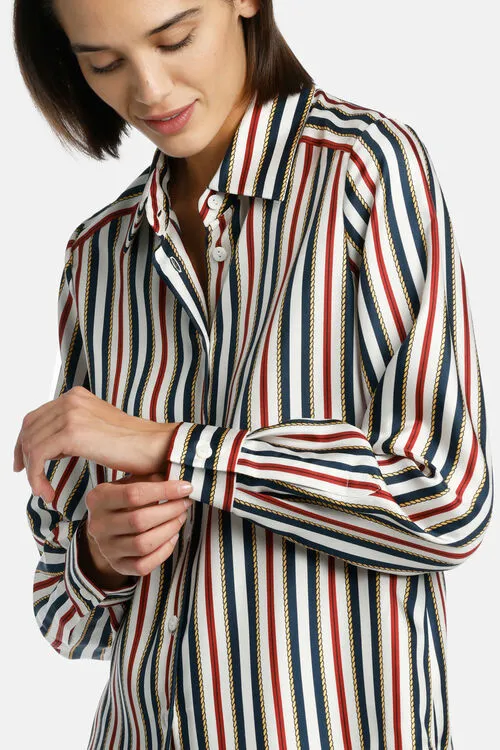 Blouses and Shirts Luisa Spagnoli Women Batisfera Batisfera WhiteBlueRed Blouses and Shirts Luisa Spagnoli Women Batisfera Batisfera WhiteBlueRed