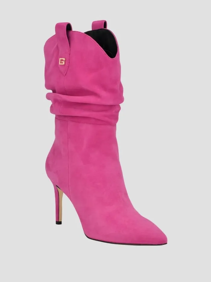 Boots and Booties GUESS Women Benisa Western Slouch Booties Medium Pink