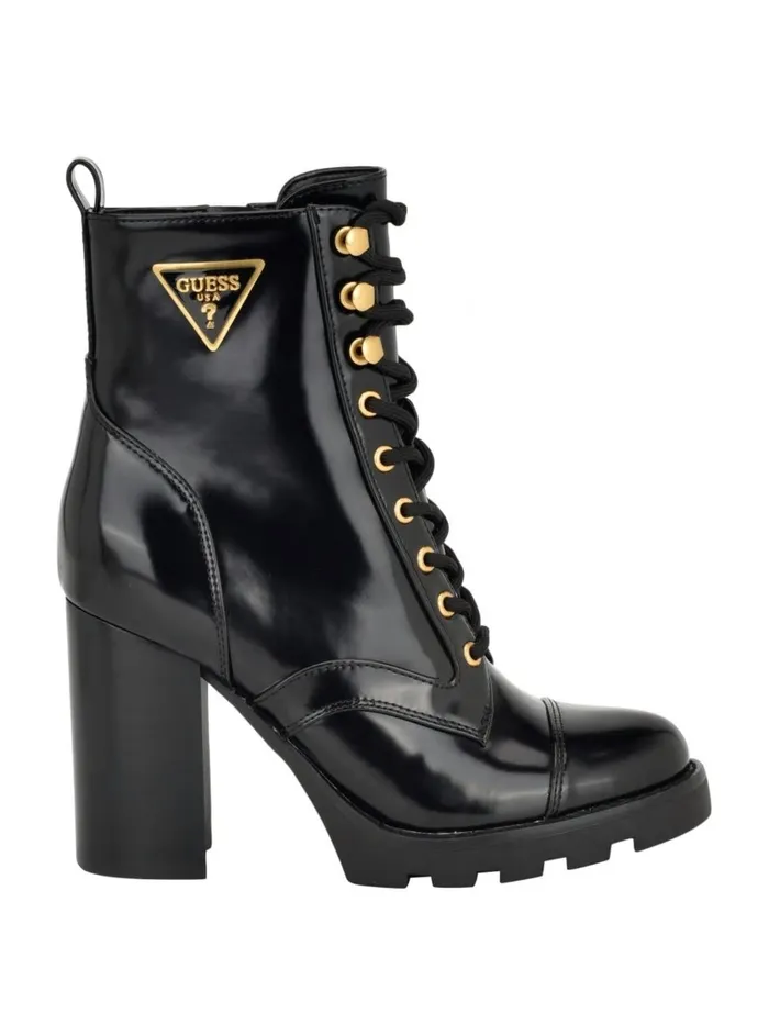 Boots and Booties Women GUESS Neadyn LaceUp Heeled Moto Booties Black 001 Boots and Booties Women GUESS Neadyn LaceUp Heeled Moto Booties Black 001