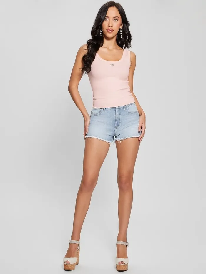 Bottoms GUESS Women Denim Mom Shorts Skyblue Wash