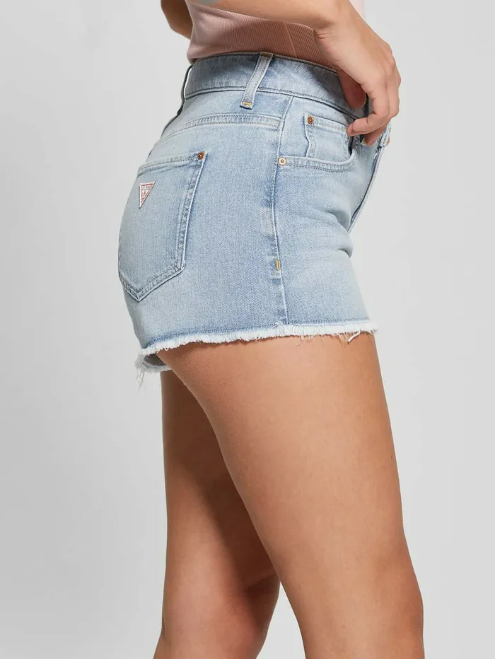 Bottoms GUESS Women Denim Mom Shorts Skyblue Wash Bottoms GUESS Women Denim Mom Shorts Skyblue Wash