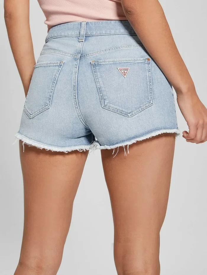 Bottoms GUESS Women Denim Mom Shorts Skyblue Wash Bottoms GUESS Women Denim Mom Shorts Skyblue Wash