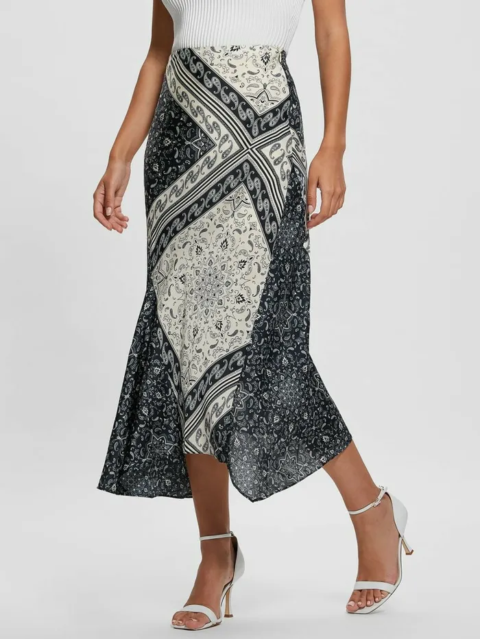 Bottoms Women GUESS Eco Katrina Printed Skirt Sashiko Square Bandana Bottoms Women GUESS Eco Katrina Printed Skirt Sashiko Square Bandana
