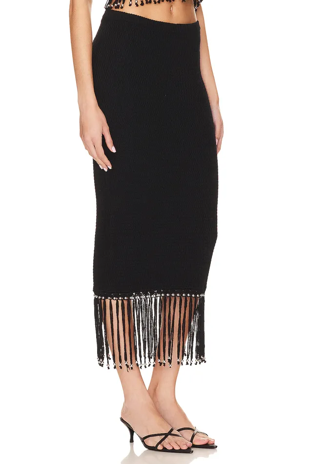 Bryony Fringe Skirt Black Women Lovers and Friends Skirts Bryony Fringe Skirt Black Women Lovers and Friends Skirts