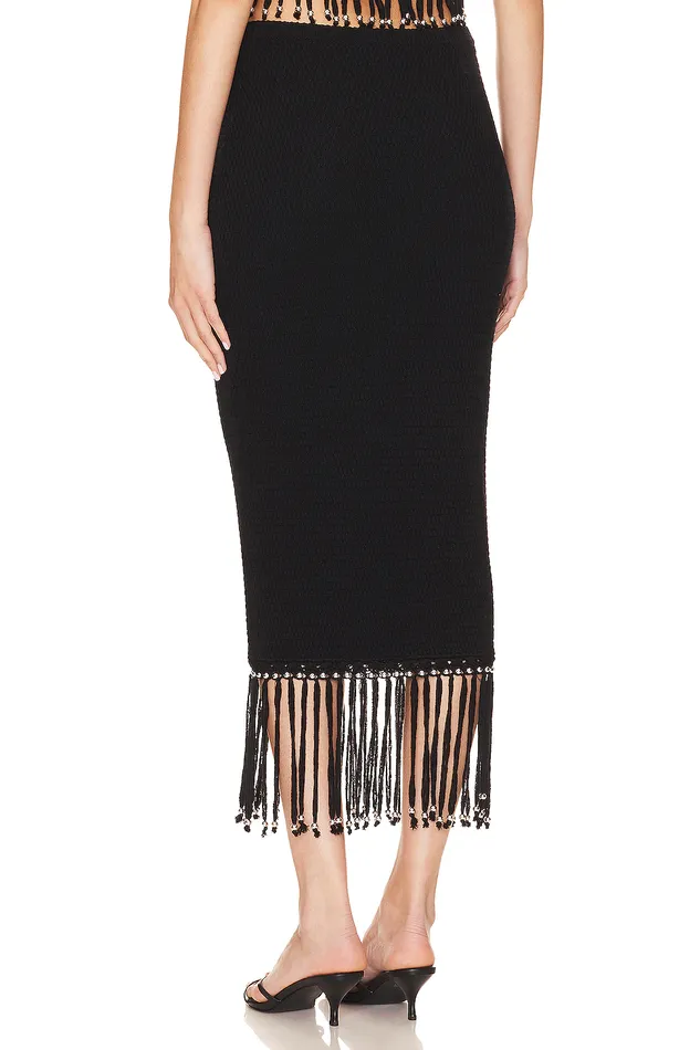 Bryony Fringe Skirt Black Women Lovers and Friends Skirts Bryony Fringe Skirt Black Women Lovers and Friends Skirts
