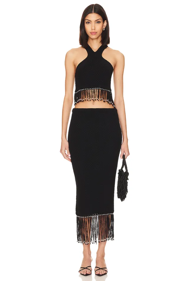 Bryony Fringe Skirt Black Women Lovers and Friends Skirts Bryony Fringe Skirt Black Women Lovers and Friends Skirts