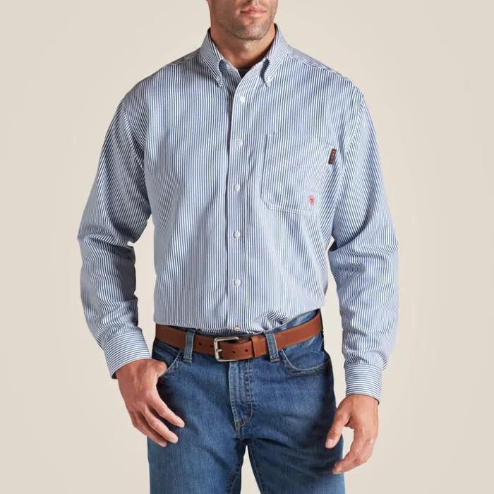 Button Down Shirts Men Ariat FR Basic Work Shirt Bold Blue