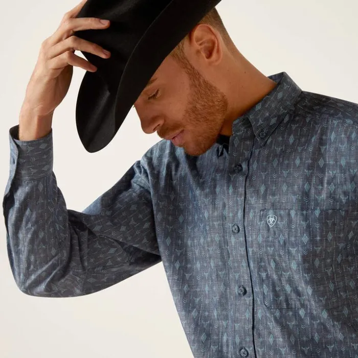 Button Down Shirts Men Ariat Graham Classic Fit Shirt Blue Button Down Shirts Men Ariat Graham Classic Fit Shirt Blue