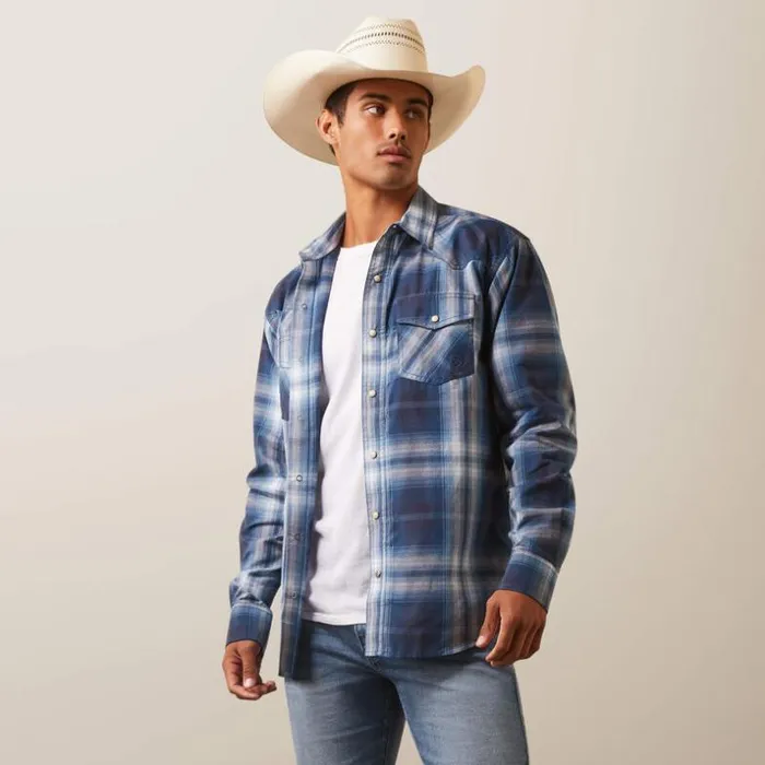 Button Down Shirts Men Ariat Habel Retro Fit Shirt Dark Denim