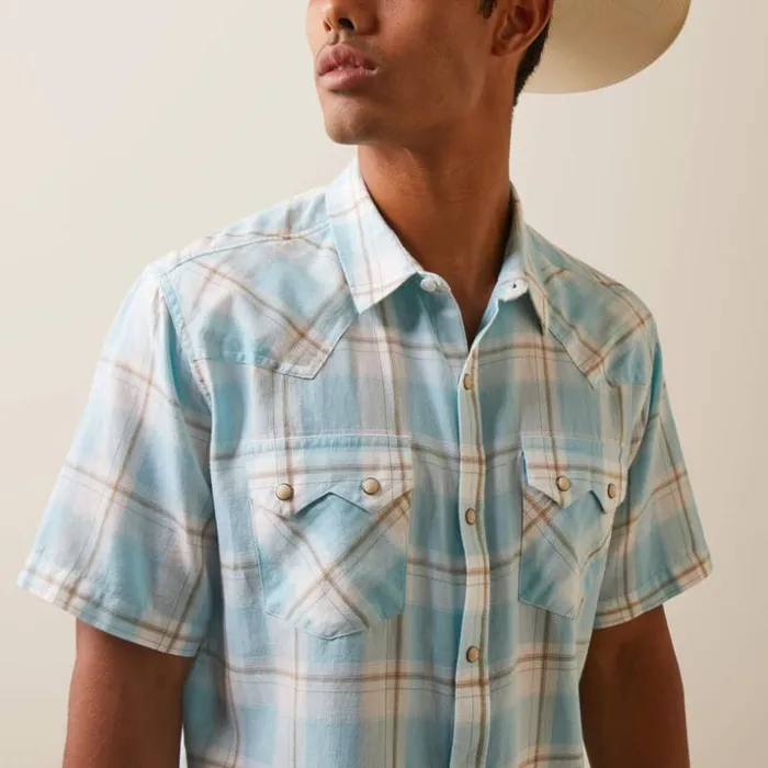 Button Down Shirts Men Ariat Halbertson Retro Fit Shirt Aquatic Button Down Shirts Men Ariat Halbertson Retro Fit Shirt Aquatic