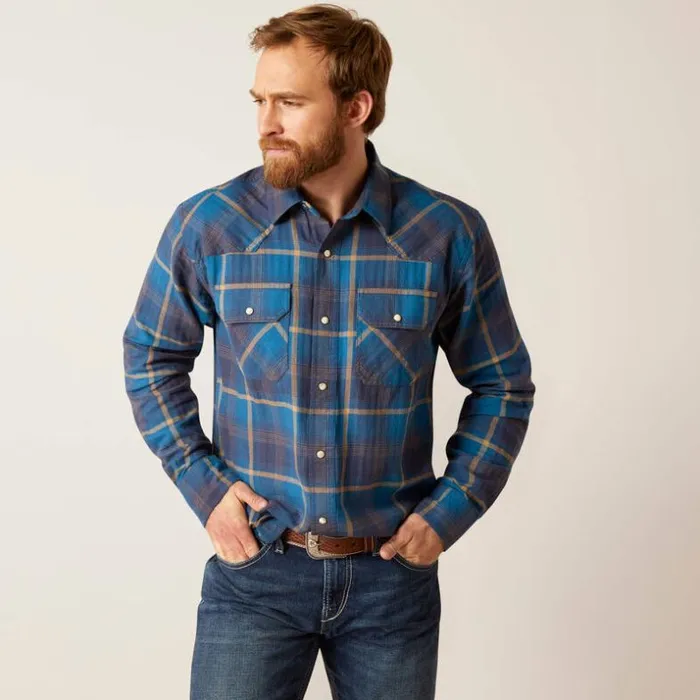 Button Down Shirts Men Ariat Harland Retro Fit Shirt Moon Howl
