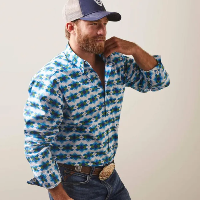 Button Down Shirts Men Ariat Levi Classic Fit Shirt White