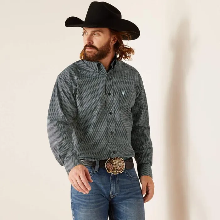 Button Down Shirts Men Ariat Nate Classic Fit Shirt Black