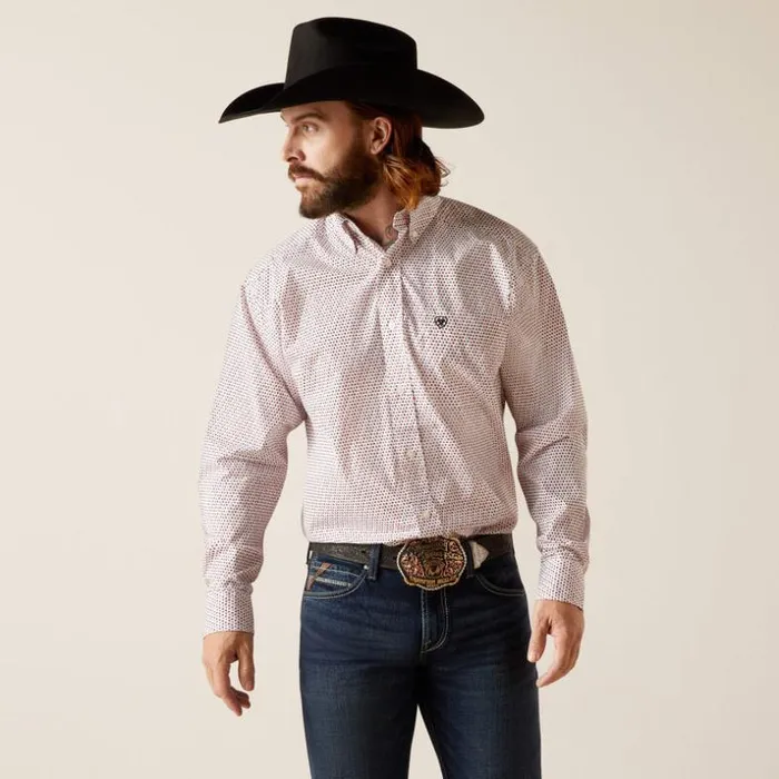 Button Down Shirts Men Ariat Neithan Classic Fit Shirt White