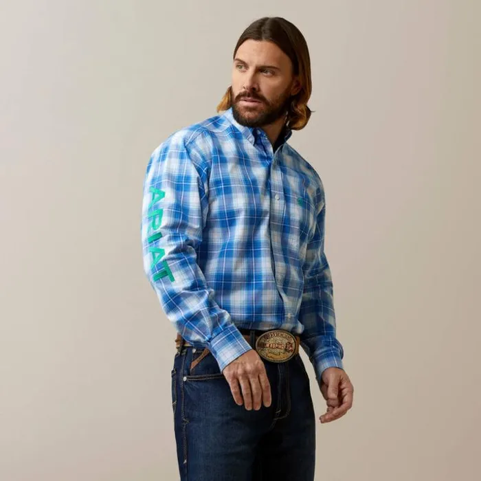 Button Down Shirts Men Ariat Pro Series Team Daxton Classic Fit Shirt Blue