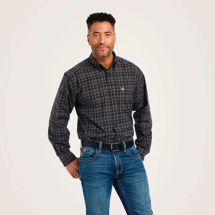 Button Down Shirts Men Ariat Pro Series Wilder Stretch Fitted Shirt Black