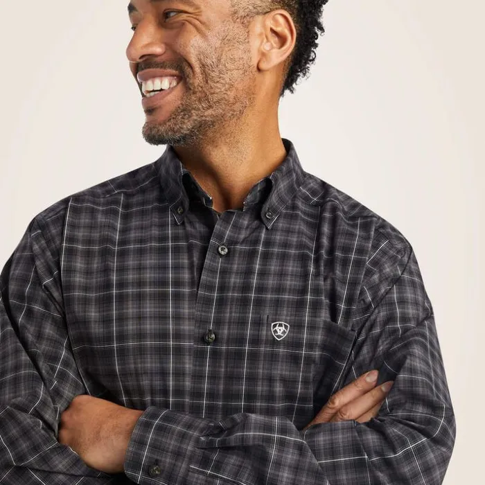 Button Down Shirts Men Ariat Pro Series Wilder Stretch Fitted Shirt Black