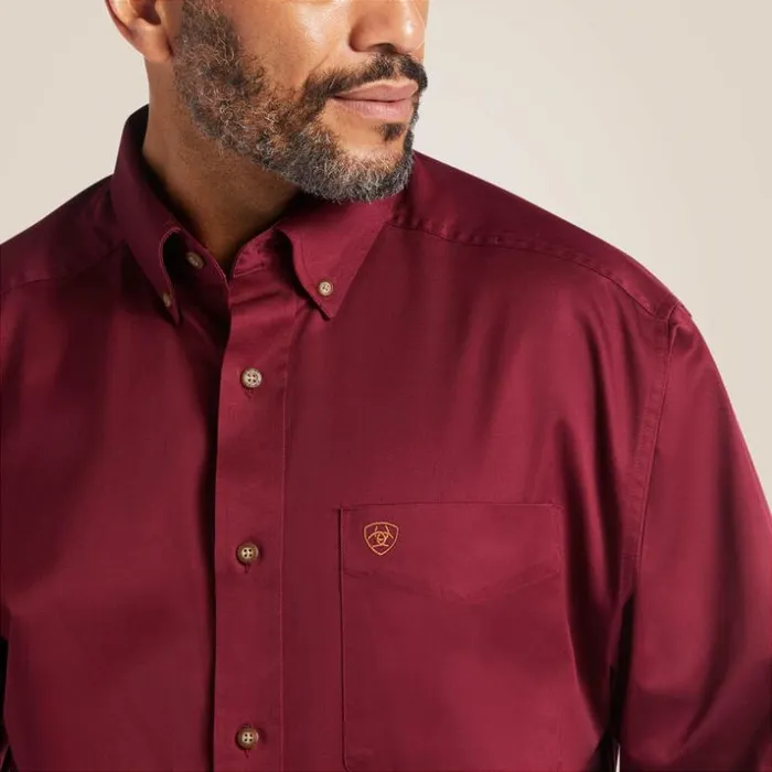 Button Down Shirts Men Ariat Solid Twill Classic Fit Shirt Burgundy Button Down Shirts Men Ariat Solid Twill Classic Fit Shirt Burgundy
