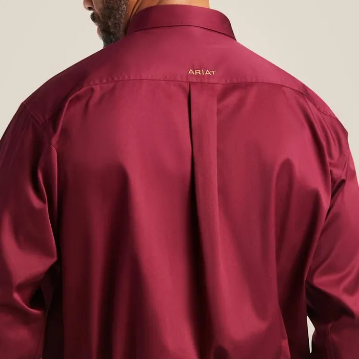 Button Down Shirts Men Ariat Solid Twill Classic Fit Shirt Burgundy Button Down Shirts Men Ariat Solid Twill Classic Fit Shirt Burgundy