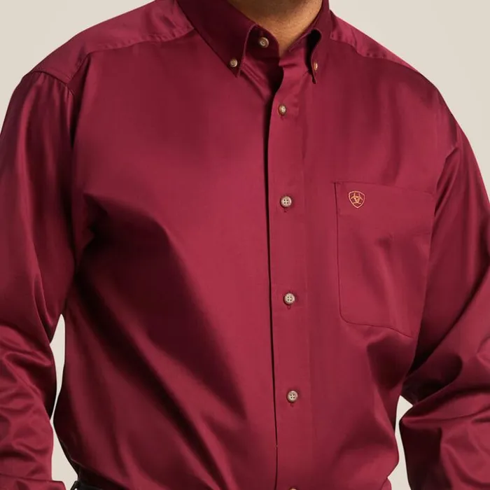 Button Down Shirts Men Ariat Solid Twill Classic Fit Shirt Burgundy Button Down Shirts Men Ariat Solid Twill Classic Fit Shirt Burgundy
