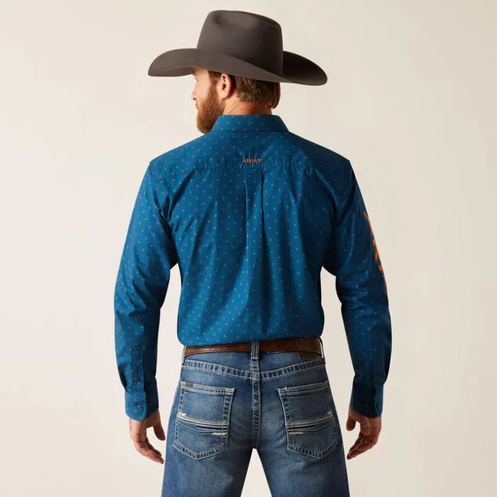 Button Down Shirts Men Ariat Team Clarence Fitted Shirt True Blue Button Down Shirts Men Ariat Team Clarence Fitted Shirt True Blue