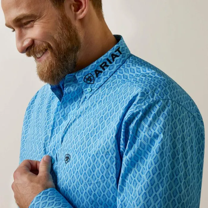 Button Down Shirts Men Ariat Team Deandre Classic Fit Shirt Aqua Button Down Shirts Men Ariat Team Deandre Classic Fit Shirt Aqua