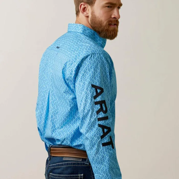 Button Down Shirts Men Ariat Team Deandre Classic Fit Shirt Aqua Button Down Shirts Men Ariat Team Deandre Classic Fit Shirt Aqua