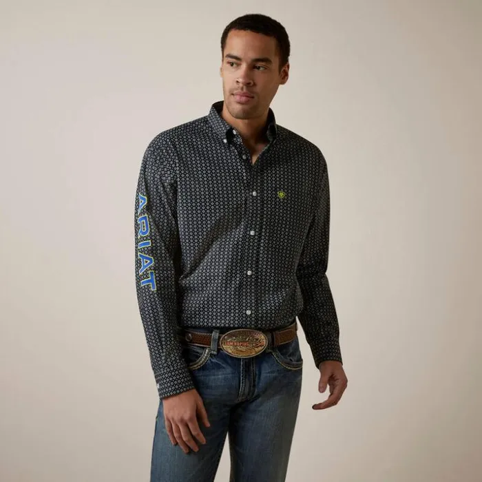 Button Down Shirts Men Ariat Team Peyton Classic Fit Shirt Black