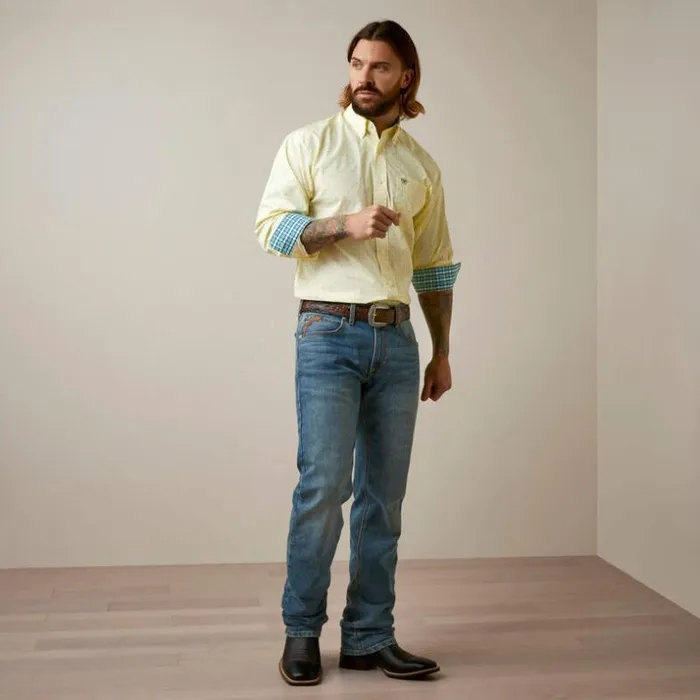 Button Down Shirts Men Ariat Wrinkle Free Cade Classic Fit Shirt Yellow Button Down Shirts Men Ariat Wrinkle Free Cade Classic Fit Shirt Yellow