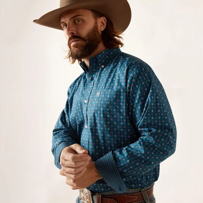 Button Down Shirts Men Ariat Wrinkle Free Garrick Classic Fit Shirt Indochine Blue Button Down Shirts Men Ariat Wrinkle Free Garrick Classic Fit Shirt Indochine Blue