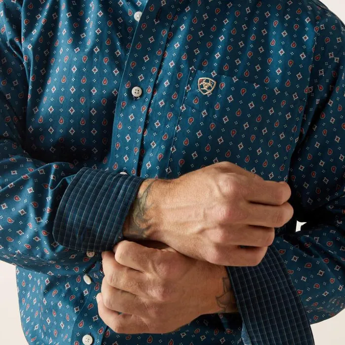 Button Down Shirts Men Ariat Wrinkle Free Garrick Classic Fit Shirt Indochine Blue Button Down Shirts Men Ariat Wrinkle Free Garrick Classic Fit Shirt Indochine Blue