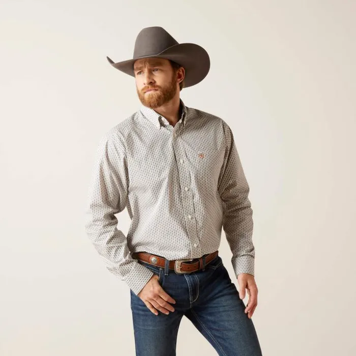 Button Down Shirts Men Ariat Wrinkle Free Kingsley Classic Fit Shirt White