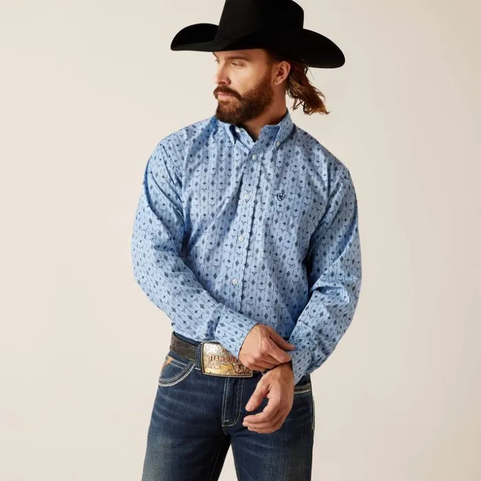 Button Down Shirts Men Ariat Wrinkle Free Kyson Classic Fit Shirt White