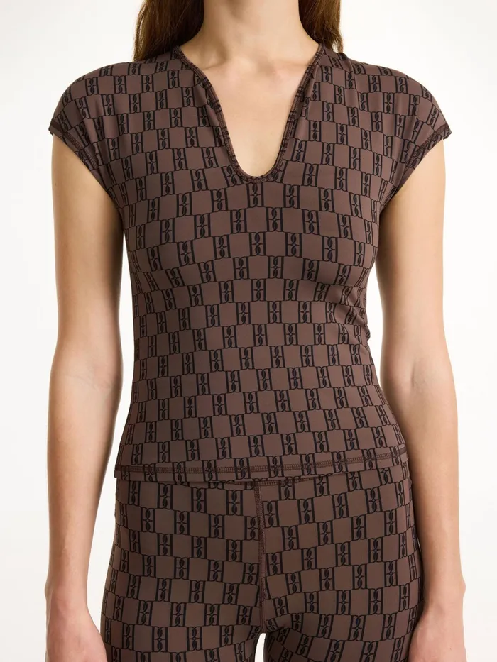 By Malene Birger Athleisure Wear Women Venazia Athletic Top Dark Mahogany
