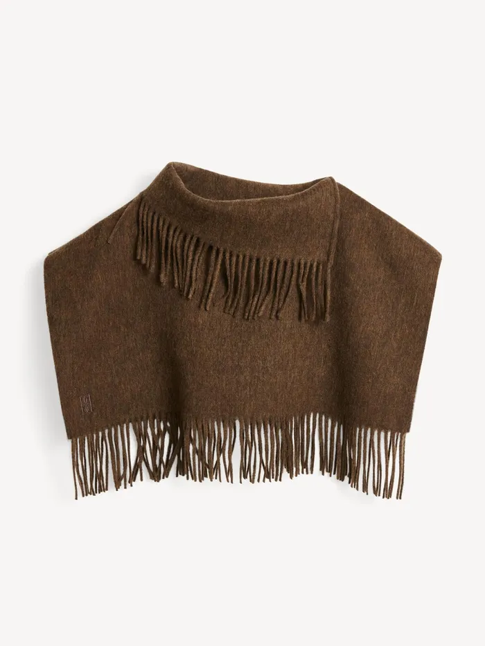 By Malene Birger Scarves Women Turtla Wool Fringe Bib Shitake