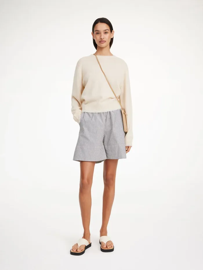 By Malene Birger Shorts Women Siona Organic Cotton Shorts Navy Stripe