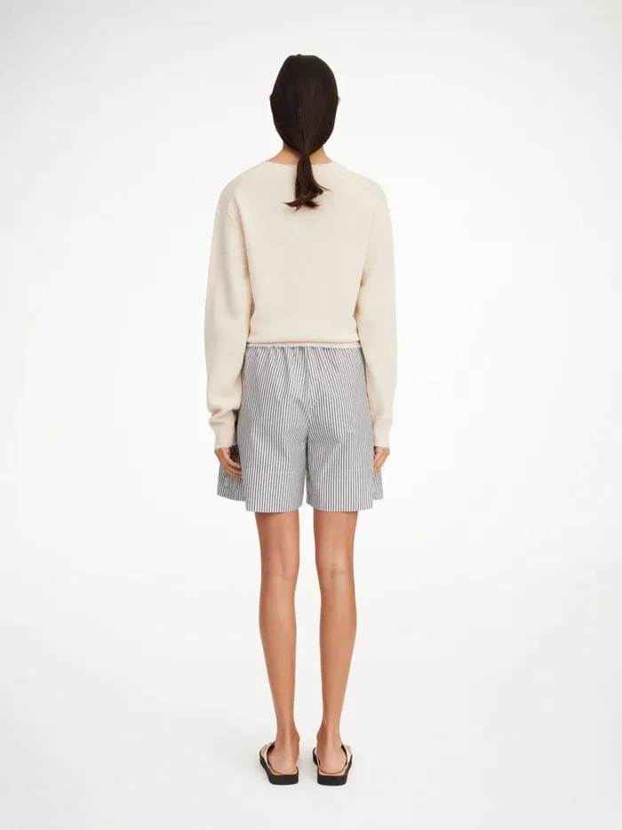 By Malene Birger Shorts Women Siona Organic Cotton Shorts Navy Stripe