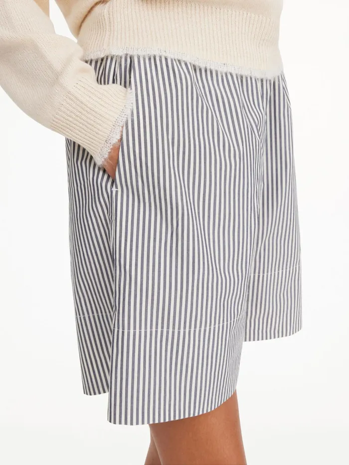 By Malene Birger Shorts Women Siona Organic Cotton Shorts Navy Stripe