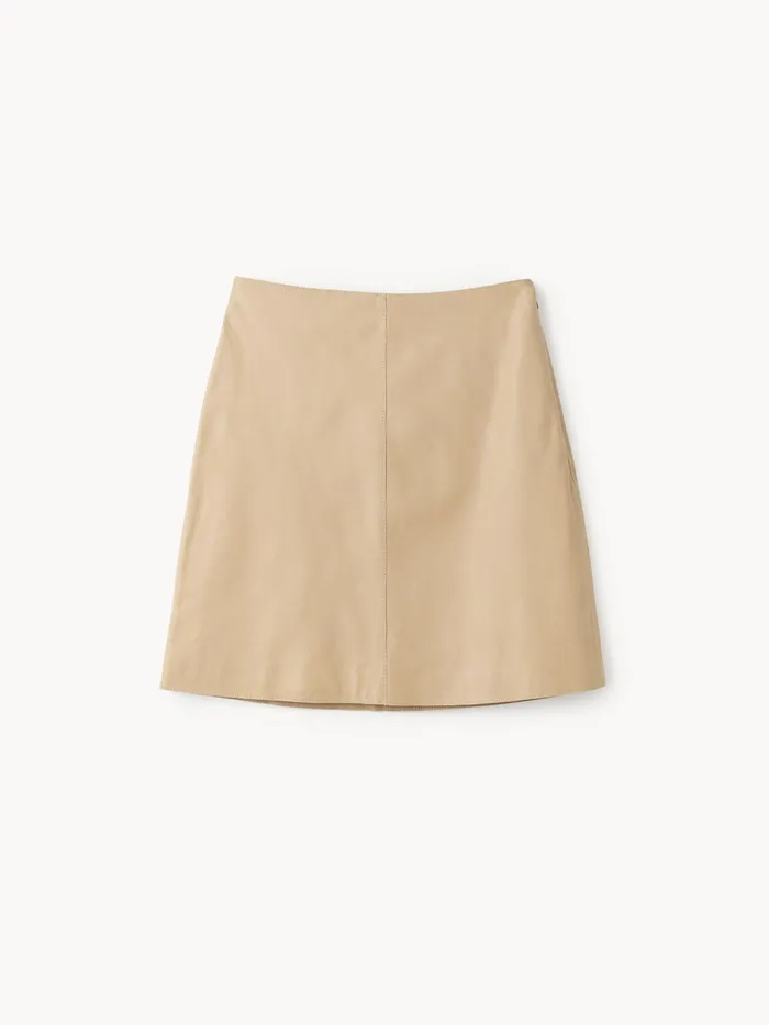 By Malene Birger Skirts Women Coras Leather Mini Skirt Sand Beige