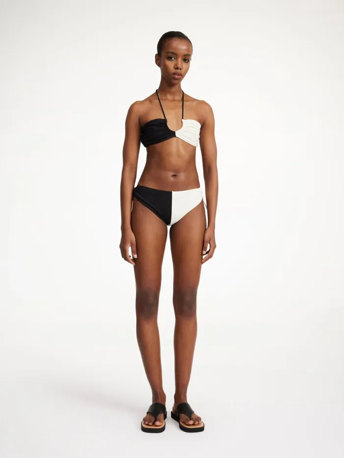 By Malene Birger Swimwear Women Seabay Low Bikini Bottoms Block Stripe Black White