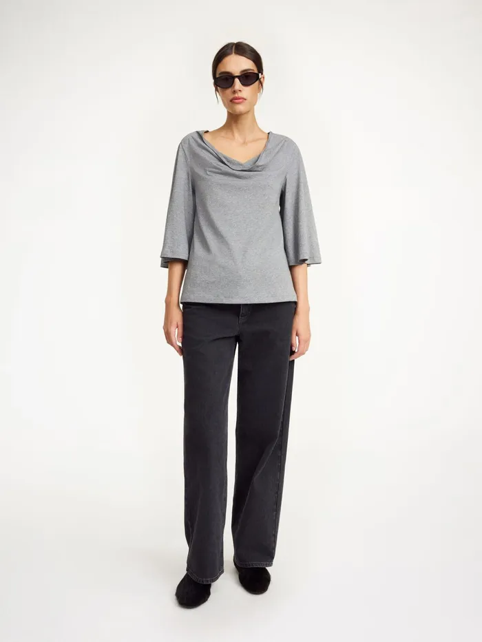 By Malene Birger Tops and Blouses Women Bryar Organic Cotton TShirt Grey Melange By Malene Birger Tops and Blouses Women Bryar Organic Cotton TShirt Grey Melange